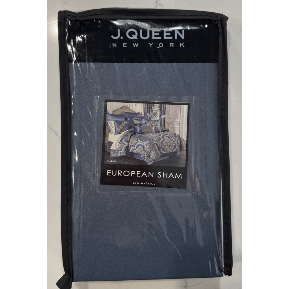 J. Queen New York CARINA European Sham 26" x 26" SOLID BLUE NEW